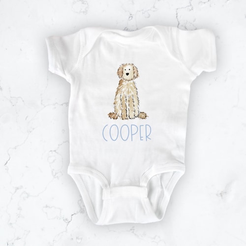Personalized Doodle Baby One Piece | Goldendoodle Baby One Piece