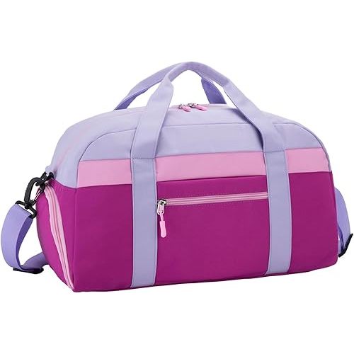 HawLander Kids Duffle Bag for Boys or Girls, Fit School Practice, or Overnight Travel (Purple)