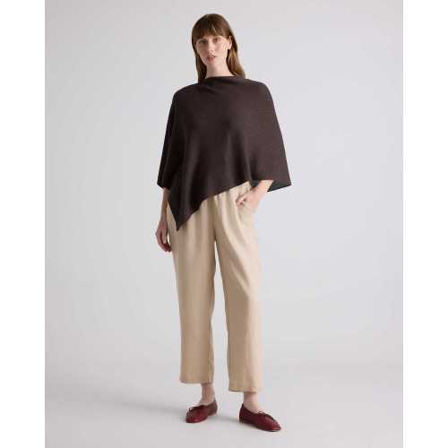 Lightweight Cotton Cashmere Nursing Shawl in Mocha Heather