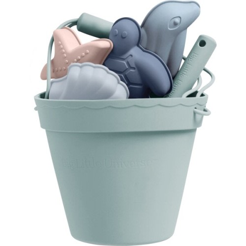 Food-Grade Silicone Beach Bucket Set, Sage - Big Little Universe | Maisonette
