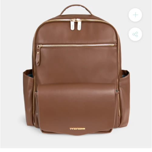 Peek-A-Boo Vegan Leather Diaper Bag Backpack 2.0 in Toffee