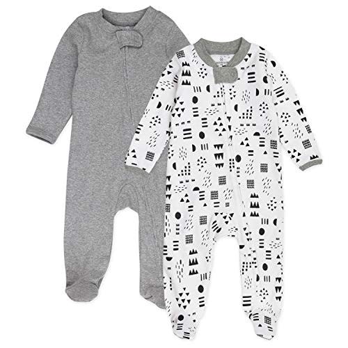 HonestBaby Baby Sleep N' Play One-Piece Zip-Front Footed Organic Cotton Pajama Sleeper