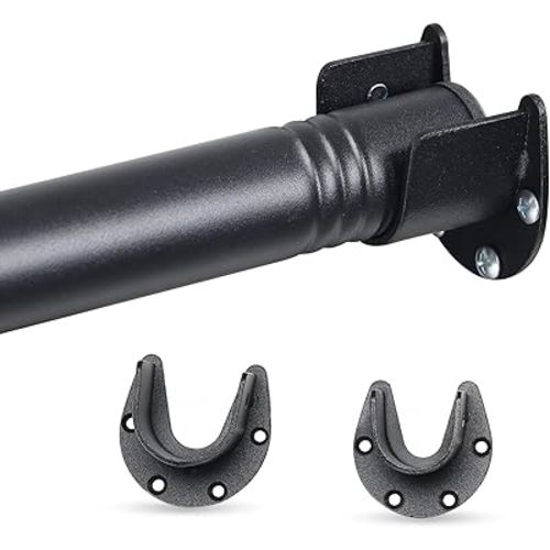 Closet Rod,17 to 28 Inch Closet Rods For Hanging Clothes,Heavy Duty Adjustable Closet Rod,Black Closet Poles For Hanging Clothes