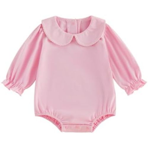 Baby Boy Girl Bubble Romper Infant Long Sleeve Collar Fall Romper
