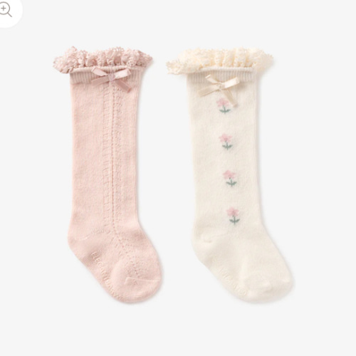 Floral Knee-high Non Slip Baby Socks 2 pack – Elegant Baby