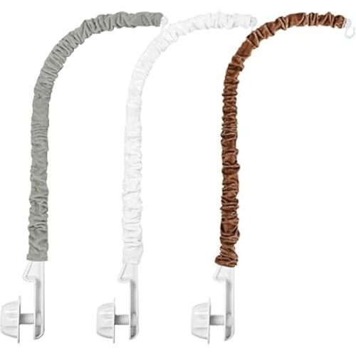 SourceTon 3 PCS Crib Mobile Cloth Covers, Premium Cloth Covers, Mobile for Crib Protection, Decoration (White, Grey, Faux Wood Grain)