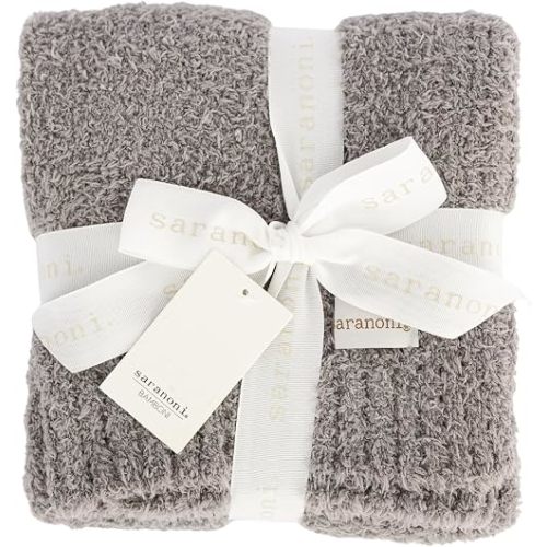 Saranoni Bamboni Baby Blanket Plush Soft Receiving Blanket Gray 30"x40"