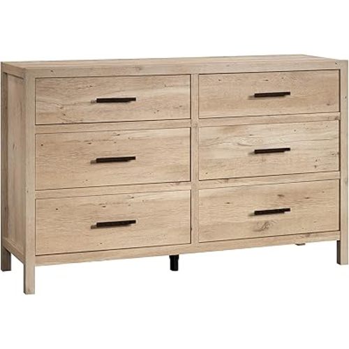 Sauder Pacific View 6-Drawer Bedroom Dresser, Prime Oak Finish