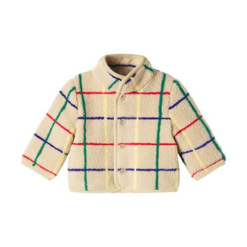 Baby checked teddy fleece jacket