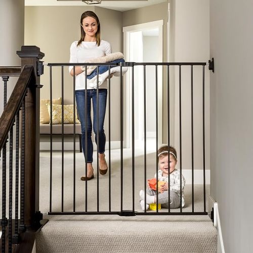Regalo 2-in-1 Extra Tall Easy Swing Stairway and Hallway Walk Through Baby Gate, Black 1 Count (Pack of 1) (40.5" W x 36" H)