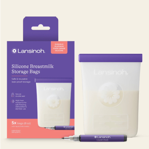 Lansinoh Reusable Silicone Breastmilk Storage Bags — 5-Pack