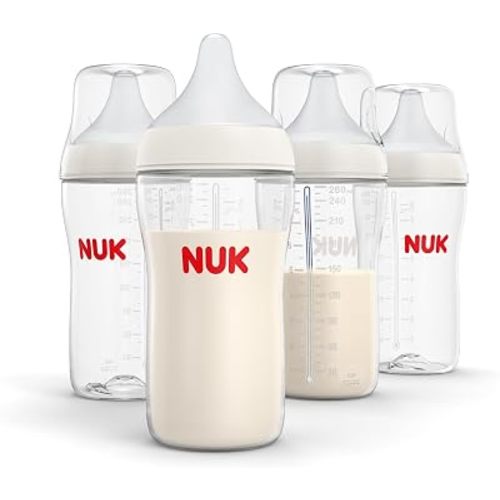 NUK Perfect Match Natural Transition Baby Bottle, 8oz, 4-Pack