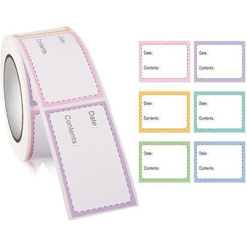 250PCS Food Labels Stickers, Freezer Labels Removable Food Storage Freezer Tape to Write on, 1x2Inch Adhesive Food Date Canning Labels for Jars Daycare Bottle Labels Food Containers