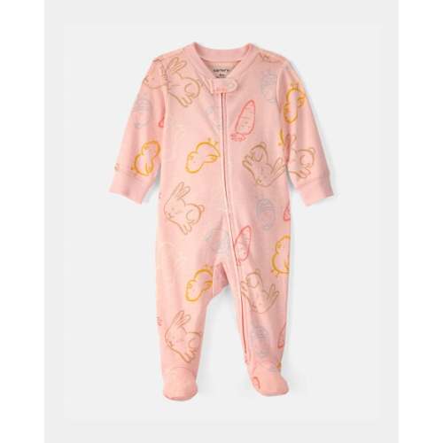 Baby Girl Easter 100% Cotton 2-Way Zip Sleep & Play Pajama - Pink | Carter's