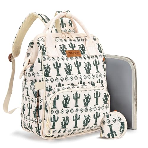 Montana West Wrangler Diaper Bag Backpack Aztec Travel Backpack Purses Western Multi-Function Baby Bags for Mom with Waterproof Insulated Pockets