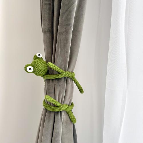 Crochet Frog Curtain Tieback: Handmade Nursery Decor