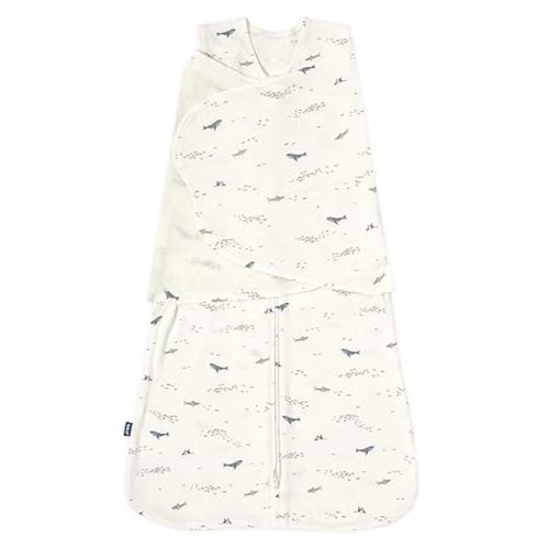 HALO 100% Cotton Sleepsack Swaddle, 3-Way Adjustable Wearable Blanket, TOG 1.5, Ocean Life, Newborn, 0-3 Months