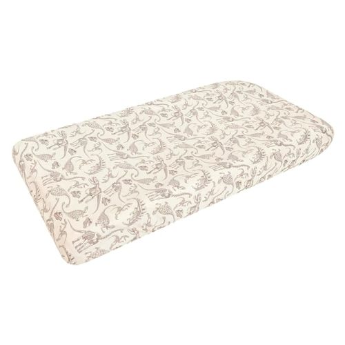 Copper Pearl Premium Knit Changing Pad Cover : Soft, Stylish, and Universal Fit for All Standard Diaper Changing Pads, Trendy Design Changing Pad Covers, Jurassic Park Fossils
