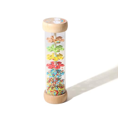 Rain Stick, Montessori Toys Suitable for 6–12 Months 1 Year Olds Baby Wooden Sensory Rattle, Musical Toy—A Perfect Gift for Newborns and Toddlers Aged 6 7 8 9 12 Months for Both Boys and Girls