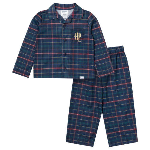 2-Piece Infant & Toddler Neutral Hogwarts Navy Plaid Button Up Pajamas – Gerber Childrenswear