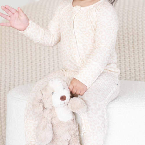 Lovely Leopard Bamboo Waffle Convertible Zip Romper