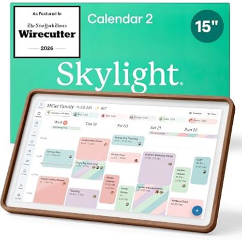 Skylight Calendar 2 – 15" Touchscreen Digital Calendar, Wood, Walnut