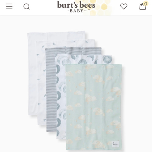 Hello Moon Organic Cotton Burp Cloths 5 Pack