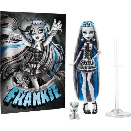Monster High 12.75" Reel Drama Doll with Posters, Frankie Stein in Black and White