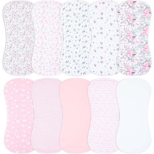 10-Pack Burp Cloths for Baby Boys and Girls,Baby Washcloths, Burp Rags, Large Neutral Burp Clothes for Newborn