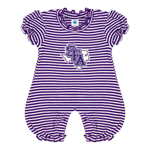 Stephen F. Austin Lumberjacks Stripe Puff Sleeve Romper | College Baby