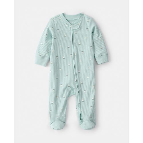 Baby Boy Sailboat 2-Way Zip Sleep & Play Pajama - Green | Carter's
