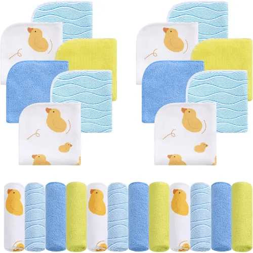 Viviland Baby Washcloths 24 Pack, Toddler Wash Cloths for Bath, Super Soft & Absorbent Bath Towel for Newborn and Infants, Baby Towels Care for Baby's Sensitive Skin