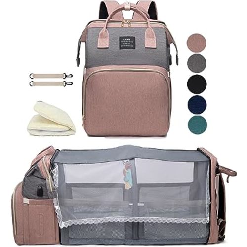 houscly Diaper Bag Backpack with Changing Station: Pink Baby Bags for Girls Boys New Mom Gifts Pañaleras Para Bebe Baby Girl Newborn Essentials Must Haves Baby Shower Gifts Baby Registry
