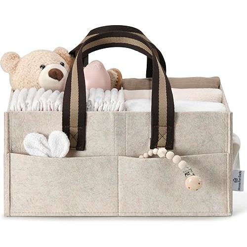 Baby Diaper Caddy Organizer for Diaper Station, Newborn Essentials, Nursery Storage Basket, Baby Shower Gifts and Registry Must-Haves for Boy or Girl