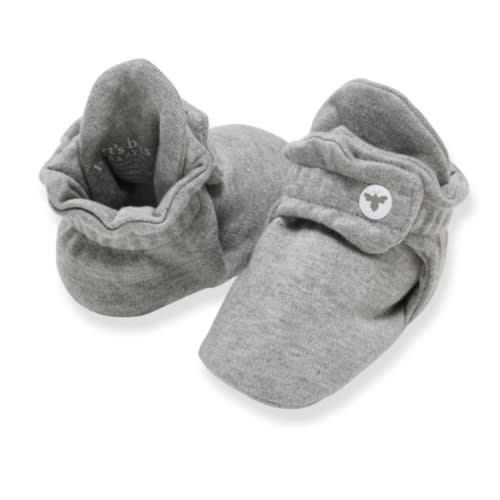 Solid Organic Cotton Baby Booties Heather Grey