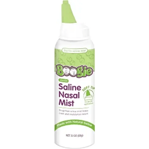 Boogie Baby Saline Nasal Spray Mist, Allergy Relief, Nasal Decongestant, Made with Saline, Unscented, 3.1 Ounce