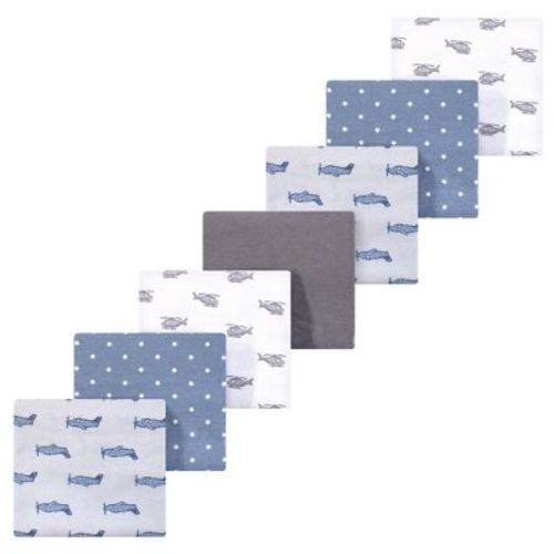 Luvable Friends Hudson Baby Flannel Receiving Blankets 7pk, Helicopter
