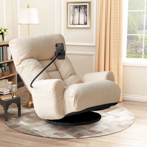 Isabelle & Max™ Isabelle & Max Upholstered Manual Swivel Rocker Recliner with Phone Holder | Wayfair