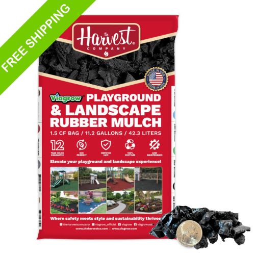 The Harvest Company Viagrow Playground and Landscape Rubber Mulch 1.5 -cu ft Black Rubber Rubber mulch