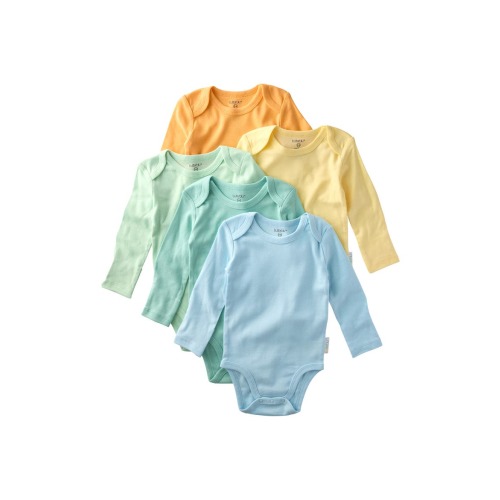 Blake Long Sleeve Organic Cotton Assorted 5-Pack Bodysuits