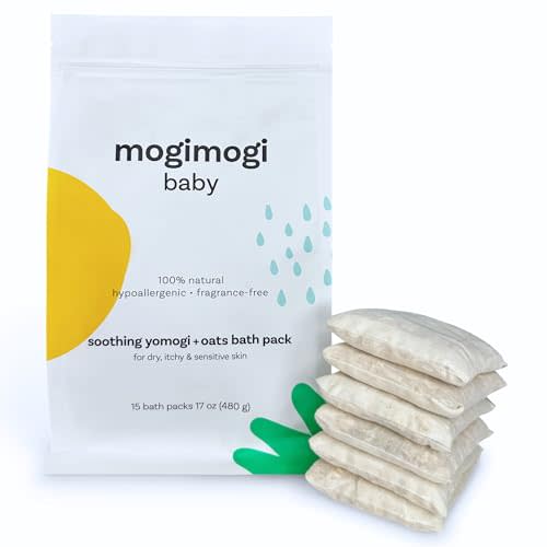 Organic Oatmeal Bath Soak for Baby, Kids & Sensitive Skin – Economy 15 Packs – Washes & Soothes Eczema, Diaper Rash, and Dry Itchy Skin – 100% Natural & Fragrance-Free – Made in USA by MogiMogi Baby