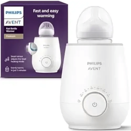Philips Avent Premium Fast Bottle Warmer with Smart Temperature Control | Warms Milk in 3 Minutes, Water Bath Technology, No Hot Spots, Auto Shut-Off, Fits Most Bottle Brands, SCF358/00