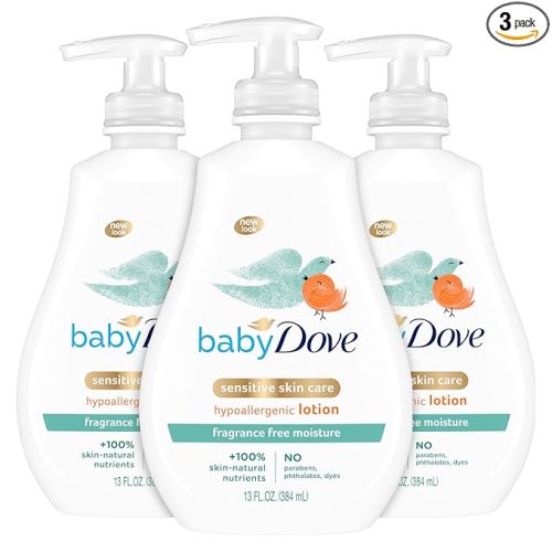 Baby Dove Fragrance Free Lotion, Sensitive Moisture, 13 Ounce (Pack of 3)