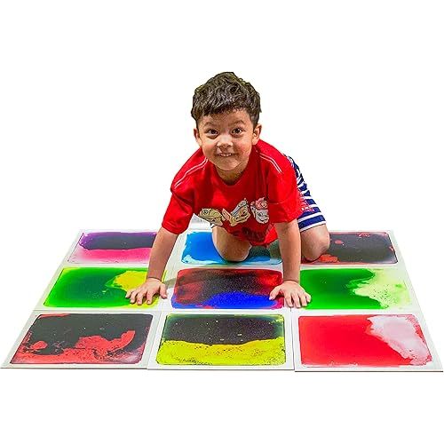 Art3d Liquid Fusion Activity Play Centers for Children, Toddler, Teens, 12" X 12" Pack of 9 Tiles
