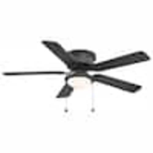 Hampton Bay Hugger 52 in. LED Indoor Black Ceiling Fan with Light Kit AL383LED-BK