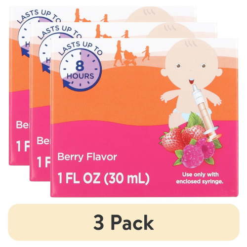 (3 pack) Equate Infants' Dye-Free Ibuprofen Oral Suspension Concentrated Drops, 50 mg, Berry Flavor, Ages 6 Mos to 23 Mos, 1 fl oz, Compare to Concentrated Motrin® Infants' Drops Active Ingredient