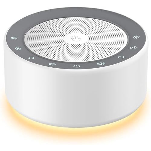 Kipcush White Noise Machine for Baby & Adults, 30 Soothing Sounds, Sleep Sound Machine with 8 Color Night Light, Memory Function, White Noise for Sleeping, Nursery, Office, Travel & Relaxation