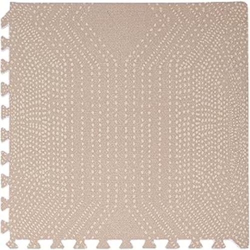 Toddlekind Premium Foam Playmat, 4 x 6 feet, 6 Tile Extra Thick Foam Floor Puzzle Mat for Babies/Toddlers Stylish, Non-Toxic, Odorless. Perfect for Tummy Time, Crawling, and Play. 0m+ (Beige/Brown)