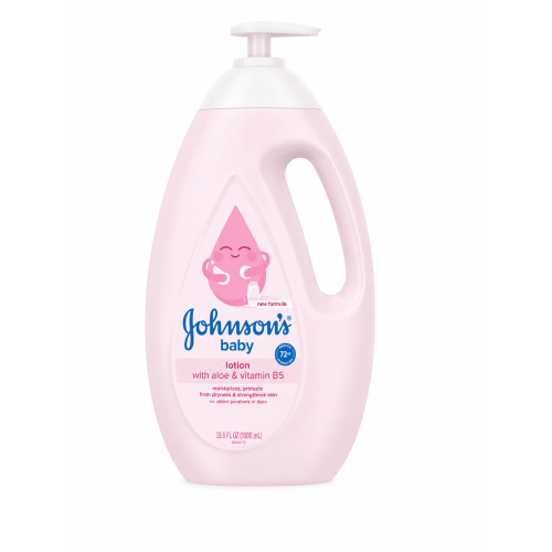 Johnson's Baby Moisturizing Pink Baby Lotion with Coconut Oil, Hypoallergenic and Dermatologist-Tested (33.8 fl. oz.)