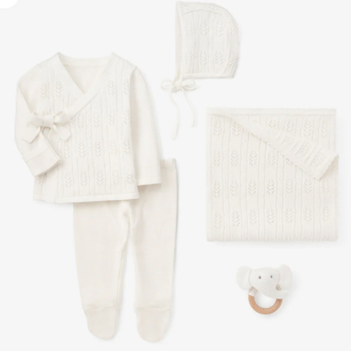 White Baby Layette Gift Set w. Box
